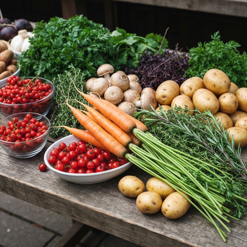 Kausiluonteisia vihanneksia ja marjoja